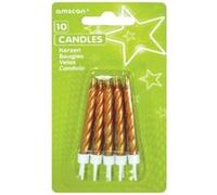 Amscan bougies d'anniversaire 6Spiral,3 cm or 10 pièces Or G