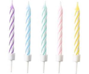 Amscan bougies d'anniversaire spirale pastel 6 cm cire 10 pièces Blauw G