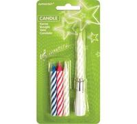 Amscan bougies dSpiral'anniversaire avec musique 12 cm 5 pièces Blauw