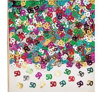 Amscan confettis Multicolore 50 Ans métallique pour Fete Anniversaire