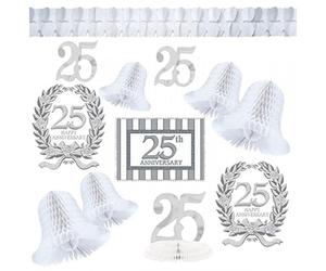 Amscan - Décoration, set anniversaire - Film plastique, plastique, papier SG30183 (taille unique) (Argent)