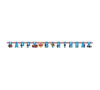 amscan- Feuerwehrmann 9912962 - Guirlande Sam Le Pompier 180 x 15 cm, Papier, décoration d'anniversaire, Multicolore