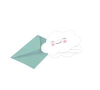 amscan Generique - 8 Cartons d'invitations avec enveloppe Petite Nuage menthes