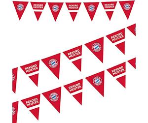 Amscan Guirlande de fanions FC Bayern Munich 9906516-400 x 19,5 cm - en Plastique - Décoration à Suspendre - Maître Record
