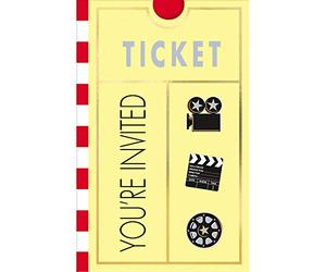 amscan Hollywood G & G Lights! Camera! Action ! Lot de 8 Invitations pliées - Glitz & Glam