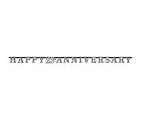 Amscan International 9902204 3 m X 17 cm Sparkling Silver Anniversary Pristmatic Bannière