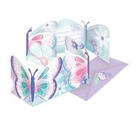 Amscan invitations avec enveloppe papier papillon bleu/violet 8 pièces