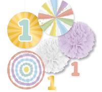 amscan Kit de décoration 5 pièces. 1er Anniversaire Arc-en-Ciel, 9913412