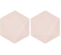 amscan - Lot de 12 assiettes hexagonales Vert Decor, 15,8 x 13,7 cm, rose, Vaisselle de fête en matières premières Rapidement renouvelables, pour Les Anniversaires, Les barbecues, Les jubilés, etc.