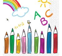 amscan Lot de 20 serviettes pour la rentrée des classes ABC