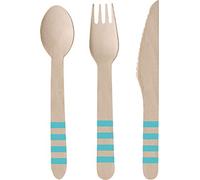 Amscan Lot de 24 couverts bois ANANAS-PINEAPPLE Vibes, multicolore, 7 am9903311
