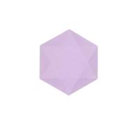 Amscan - Lot de 6 assiettes hexagonales Vert Decor, 15,8 x 13,7 cm, violet, Vaisselle de fête en matières premières Rapidement renouvelables, pour Les Anniversaires, Les barbecues, Les jubilés, etc.