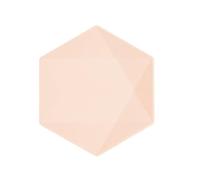 Amscan - Lot de 6 assiettes hexagonales Vert Decor, 20,8 x 18,1 cm, abricot, Vaisselle de fête en matières premières Rapidement renouvelables, pour Les Anniversaires, Les barbecues, Les jubilés, etc.