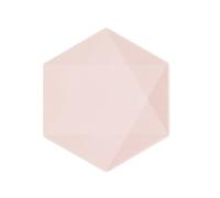 Amscan - Lot de 6 assiettes hexagonales Vert Decor - 20,8 x 18,1 cm - rose, Vaisselle de fête en matières premières Rapidement renouvelables, pour Les Anniversaires, Les barbecues, Les jubilés, etc.
