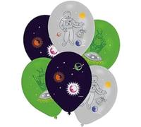 Amscan Lot de 6 ballons « Space Party » - Décoration pour anniversaire d'enfant et fête à thème - Diamètre : 27 cm - Décoration pour fête d'astronaute