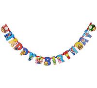 amscan- Nintendo Guirlande articulée Happy Birthday Personnalisable 190 x 18 cm Supermario, 11012019, Multicolore, Taglia Unica