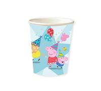 Amscan Peppa Pig 9918340-66 Lot de 8 gobelets en carton pour fête d'anniversaire d'enfant