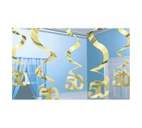amscan (PKT) Lot de 5 décorations tourbillons pour Anniversaire d'or pour Adulte 61 cm