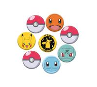 Amscan - Pokémon - Pickachu - Anniversaire - Jeu de badges - 8 Pièces - 7 Cm.