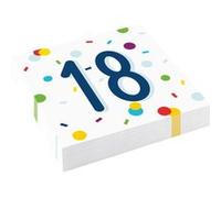 Amscan serviettes 18 ans Confettis 33 x 33 cm 20 pièces Multicolor G