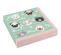 Lot 20 Serviettes en papier Hello Pets - Bonjour les animaux 33x33cm