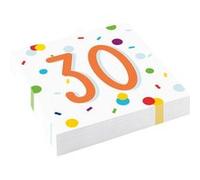 amscan 9906762 - Confetti 30e Anniversaire Serviettes de Table - Lot de 20