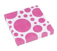 Amscan serviettes de table à pois 33 x 33 cm 20 pièces rose Roze G