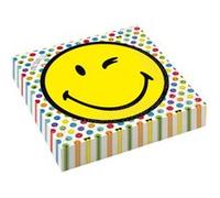 Amscan serviettes de table smiley 33 x 33 cm papier jaune 16 pièces Blauw G