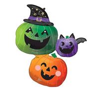 amscan SuperShape Fun & Spooky 4482175 Ballon en aluminium citrouille P35 emballé 73 x 83 cm Multicolore
