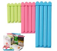 AMSGANK 12 Pièces Pince Sachet Alimentaire, 16/11/7 cm D'étanchéité Clips Clips Fermeture Sachet en Plastique Réutilisable Résistants à l'Humidité pour la Cuisine, la Maison