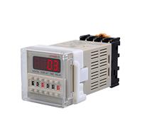 AMSH DH48S-S Relais temporisé 12 V 220 VAC 24 VDC cycle répétitif SPDT avec prise DH48S Series retardateur avec base (couleur : DH48S-S, taille : 220 VAC)