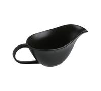 AMSLSIU Idéal comme accessoire photo objet de décoration pour la maison la cuisine. Saucière en porcelaine blanche avec large bec verseur, facile à verser, noir, 20 x 9 x 8 cm
