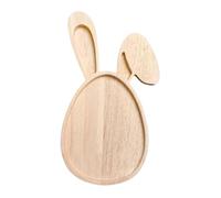 AMSLSIU Plateau de service en forme de lapin pour fromages et desserts, planche à découper, plateau à découper, assiette salade printanière, en bois, Tête de lapin