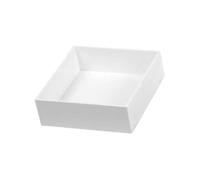 AMSLSIU Présentoir à desserts avec fond creux pour sublimer vos présentations lors d'événements spéciaux. Présentoir en acrylique pour buffet, Blanc, 15.3 x 15.3 x 5.1 cm