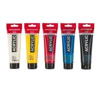 Amsterdam Standard Series Peinture Acrylique | Set de Mélange (5 x 120 ml) | Couleurs Primaires + Noir & Blanc