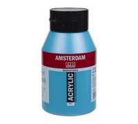 Amsterdam Standard Series Acrylic Paint Jar - 1000 ml - Bleu turquoise 522 - Haute résistance à la lumière+++- Viscosité moyenne - Finition satinée