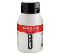 Amsterdam Standard Series Acrylic Paint Zinc White 104, 1000 ml Tube, Semi-Transparent, High Lightfastness, Medium Viscosity, Satin Finish, Durable, Versatile for Various Surfaces