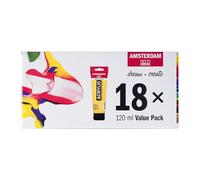 Amsterdam Standard - Peinture - peinture acrylique - couleurs assorties - satin - 120 ml (pack de 18)