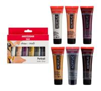 Amsterdam Peinture acrylique Standard Lot Portrait 6 x 20 ml tons de peau