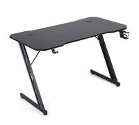 Amstrad Bureau Gamer AMS-DESK120-2Z-BLACK - Largeur 1m20 - Style Carbone - Porte gobelet & Casque