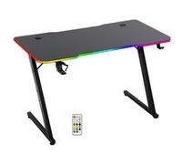Amstrad DESK120Z-LED-AURORA Bureau informatique gamer avec retroéclairage RGB - Largeur 1m20 - Finition carbone - Télécommande Noir,Noir