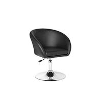 AMSTYLE Fauteuil Relax Similicuir Noir Pivotant, Fauteuil Cocktail | fauteuil lounge pied trompette, fauteuil club jusqu'à 120 kg, fauteuil pour salon et lounge