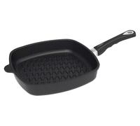 AMT GASTROGUSS Poêle à frire carrée, compatible avec l'induction, longueur : 280 mm, motif BBQ