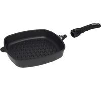AMT GASTROGUSS Poêle à frire carrée, compatible avec l'induction, longueur 280 mm, motif BBQ