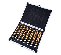 Amtech Coffret en aluminium de 8 forets en acier rapide/titane 14-25 mm