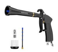 AMTOVL Pistolet de Nettoyage à Sec Bouton d'Entrée d'Air Pistolet de Nettoyage à Air Comprimé avec Brosse Tube de Vidange Remplaçable Pistolet Nettoyage Voiture Entretien Intérieur Entretien Voiture