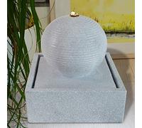 Amur Fontaine de Jardin Décorative Moderne Gris Clair avec Lumière LED 230 V pour Jardin, Terrasse, Salon, Balcon
