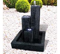AMUR Fontaine de Jardin d'Extérieur et d'Intérieur avec Lumière LED 230 V pour Jardin, Terrasse, Salon, Balcon Trio-Basalt 75 cm