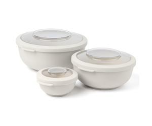 Amuse Tylla Saladier Set 3 Pièces 200ml, 1000ml, 2000ml | Boîte de Rangement avec Couvercle pour Meal Prep & Snacks | Boîte Alimentaire en Plastique Sans BPA | Compatible Lave-vaisselle | Oat