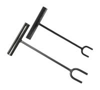 AMUSLESUR 2 Pièces Clé à Vanne de Plombier à Long Manche, Poignée en | Fourche et Crochet en U, Portée Prolongée, Couple Stable, pour Roues de Vanne et Coupures D'eau